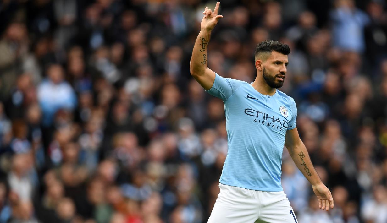 4. Sergio Aguero (Manchester City) - 8 Gol. (AFP/Paul Ellis)