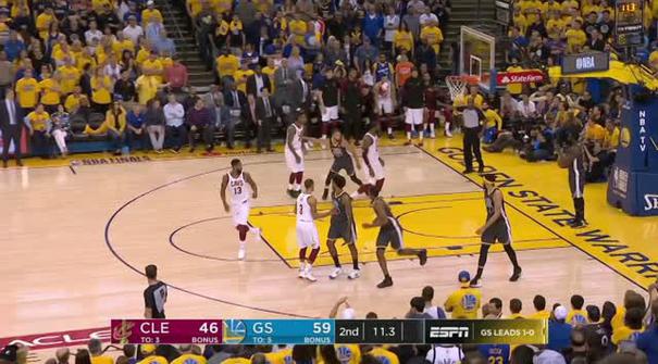 Berita video game recap NBA 2017-2018 antara Golden State Warriors  melawan Cleveland Cavaliers dengan skor 122-103.