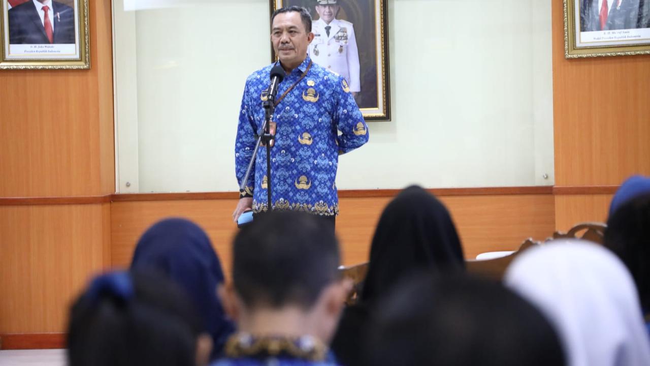 Kepala BSKDN Yusharto Huntoyungo saat acara halalbihalal BSKDN. (Istimewa)