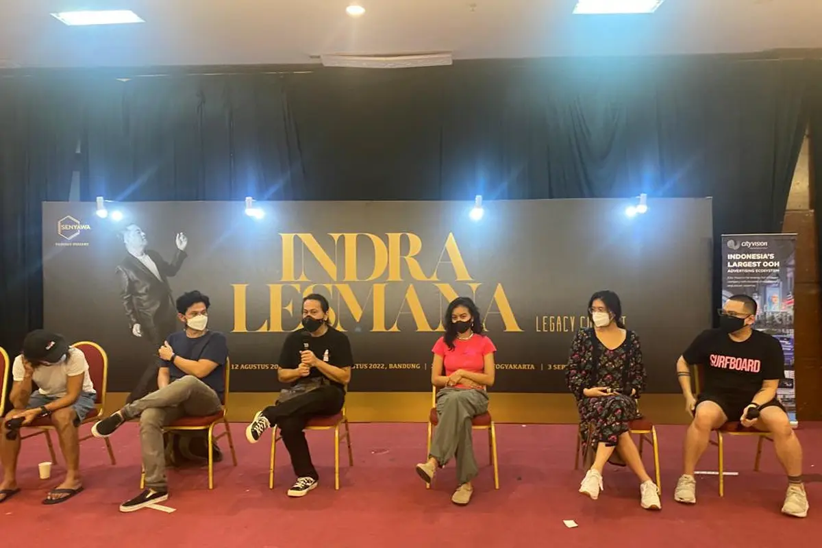 Jumpa Pers Indra Lesmana Legacy Concert di kawasan Rasuna Said, Jakarta Selatan, Selasa (9/8/2022).
