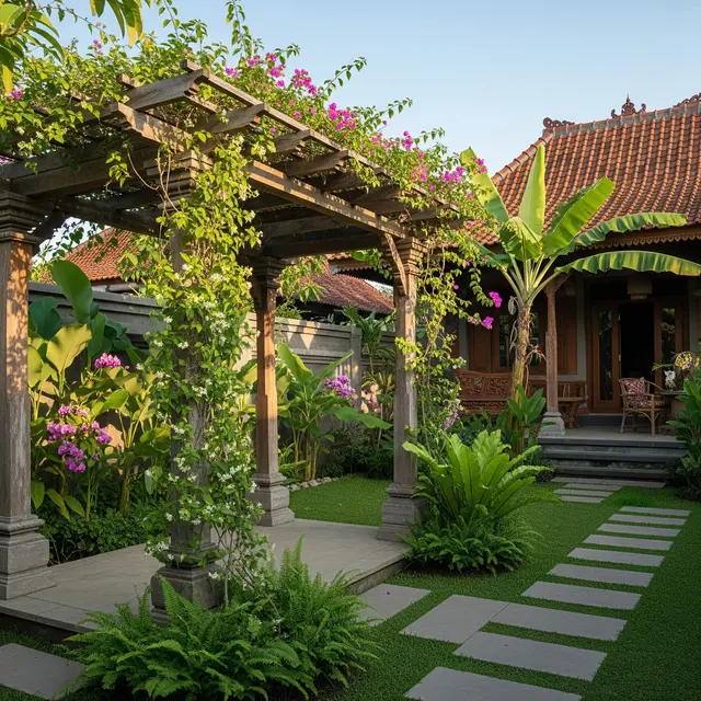 Model Pergola Kayu untuk Halaman Belakang