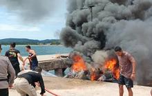 VIDEO: Dramatis Evakuasi Speedboat Terbakar Sebabkan Cagub Malut Benny Laos Meninggal