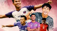 Timnas Indonesia - Timnas Indonesia U-23: Muhammad Ragil, Salim Akbar, Rifky Dwi, Esal Sahrul, dan Abdul Rahman (Bola.com/Adreanus Titus)