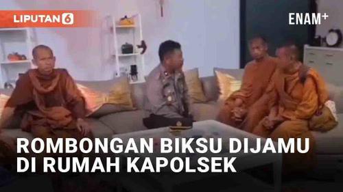 VIDEO: Momen Rombongan Biksu Dijamu di Rumah Plh Kapolsek Sukagumiwang Indramayu