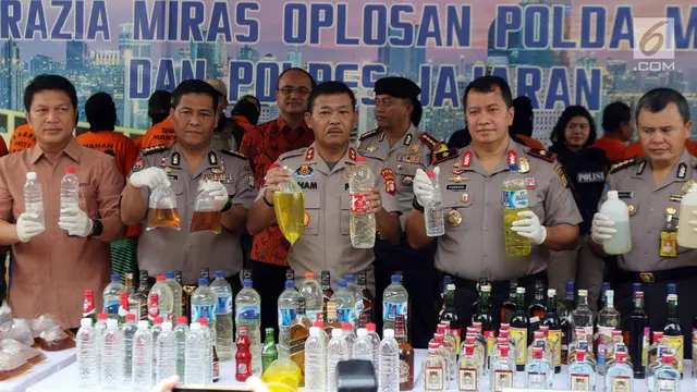 Polda Metro Jaya Sita 39.834 Botol Miras Oplosan