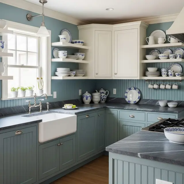 Desain Dapur Modern Klasik dengan Kitchen Set Bentuk U