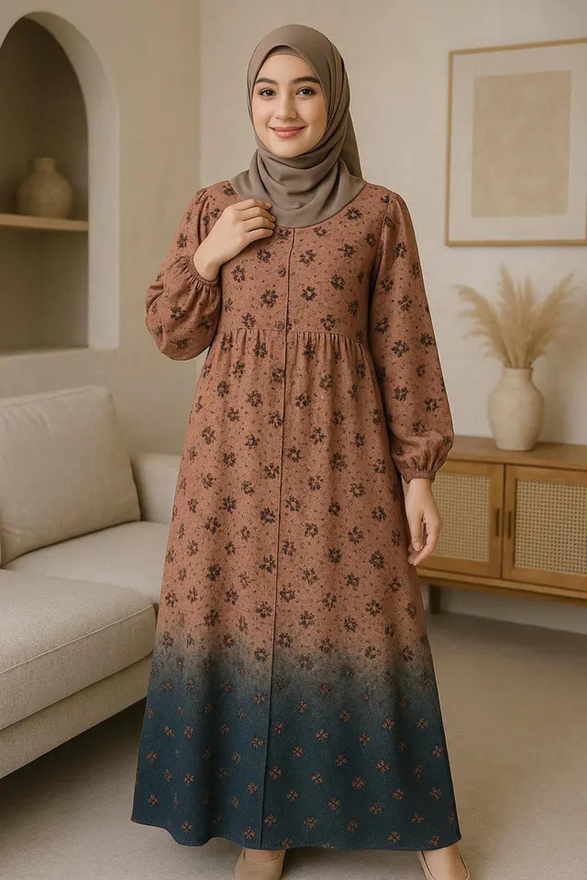 7 Model Gamis Motif Bunga yang Memikat Hati, Tampilan Gaya Feminin Tapi Stylish