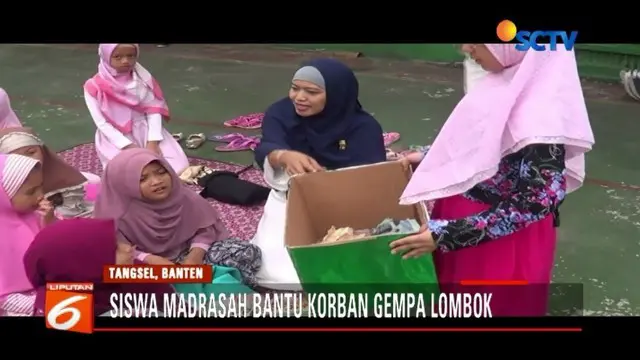 Pupuk kepedulian terhadap sesama, sebanyak 1.200 siswa Madrasah Pembangunan di Tangerang Selatan, Banten, kumpulkan dana dari uang jajan mereka untuk korban gempa di Lombok.