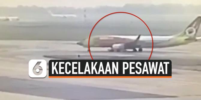 VIDEO: Pesawat Tabrak Mobil Penarik di Bandara Thailand