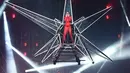 Aksi panggung Katy Perry saat tampil di Madison Square Garden dalam tur "Witness: The Tour" di New York (2/10). (Michael Loccisano/Getty Images/AFP)