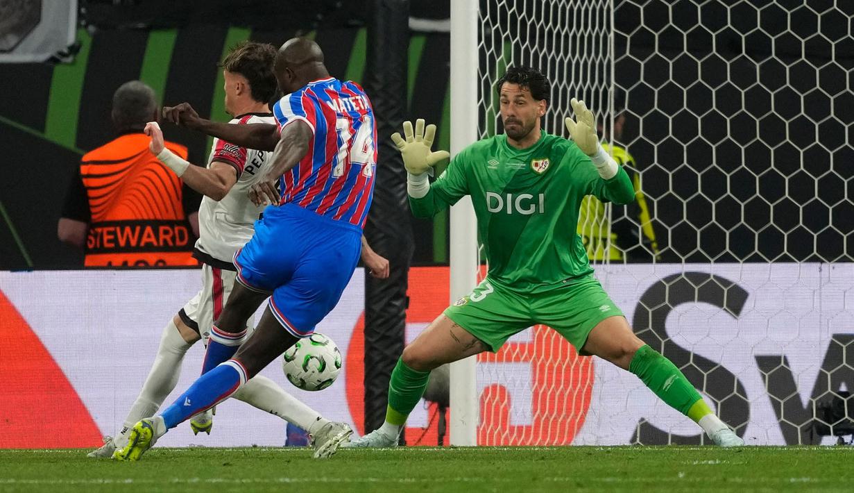 Mateta menjadi pencetak gol penentu kemenangan pada laga yang berlangsung di Leipzig, Jerman, Rabu (27/05/2026) waktu setempat. (AP Photo/Michael Probst)