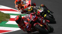 Hasil latihan bebas MotoGP Italia 2023 sudah diketahui. Francesco Bagnaia sukses keluar sebagai yang tercepat. (Filippo MONTEFORTE/AFP)