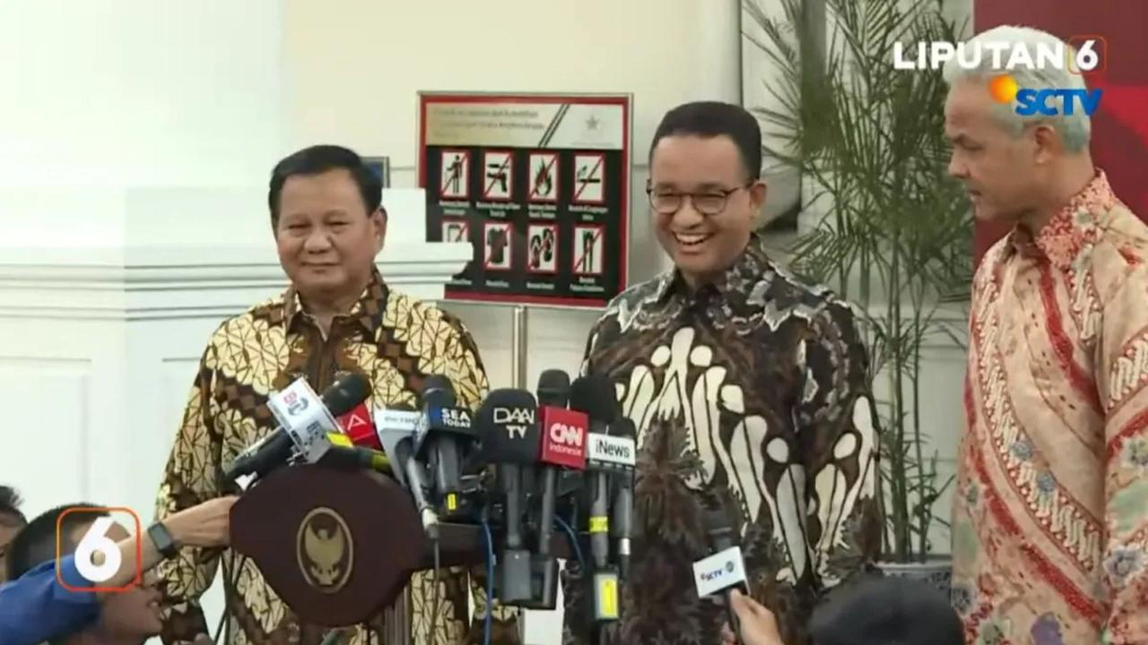 Kepada awak media, ketiganya menyampaikan rasa terima kasih atas kepada Presiden Jokowi atas jamuan makan siang bersama hari ini.<br>