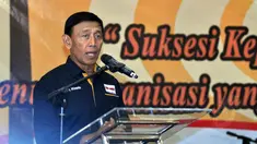 Ketua Umum Partai Hanura Wiranto saat menghadiri Munas Gema Hanura di Hotel Acacia, Jakarta, Jumat (16/1/2015). (Liputan6.com/Miftahul Hayat)