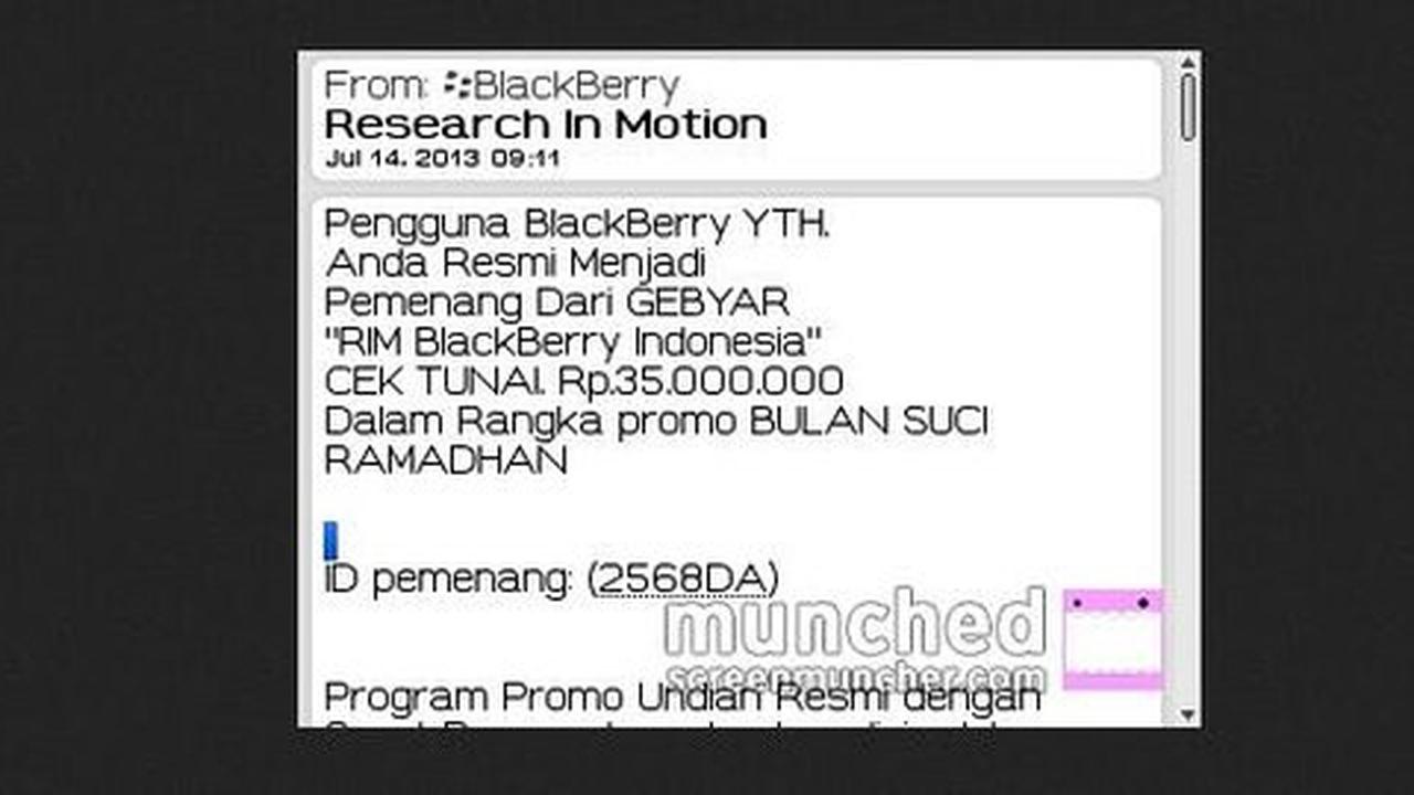 SMS undian berhadiah
