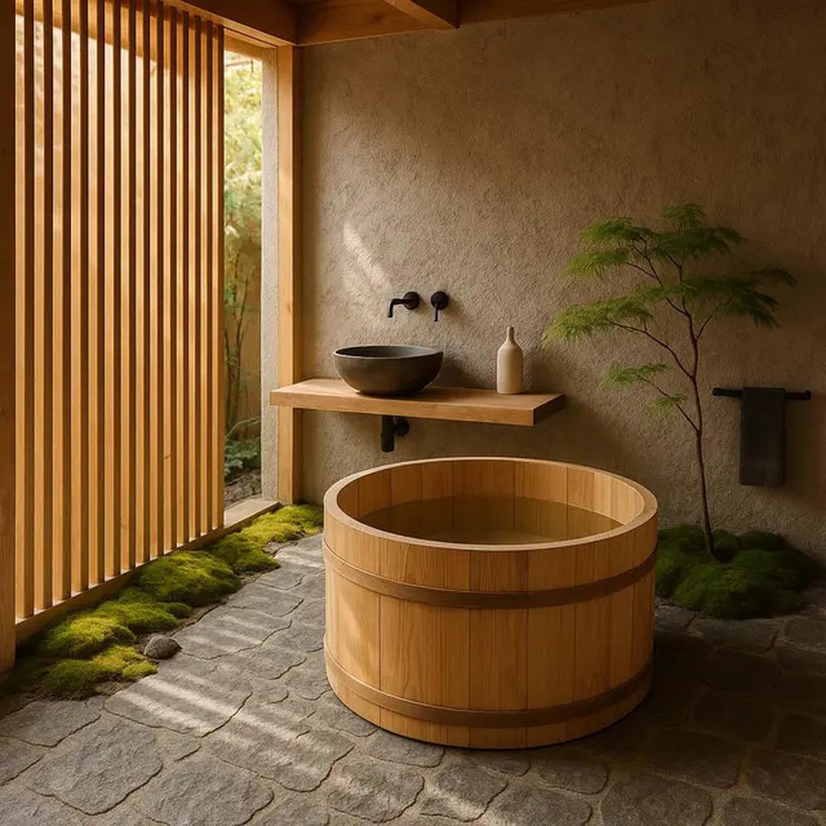 7 Inspirasi Kamar Mandi Semi Outdoor Bergaya Jepang, Estetik dengan Nuansa Alam