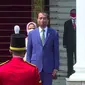 Presiden Jokowi menyambut kedatangan Perdana Menteri (PM) Papua Nugini James Marape di Istana Kepresidenan Bogor Jawa Barat, Kamis (31/3/2022). (Istimewa)