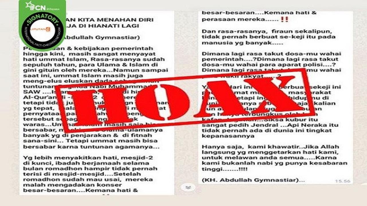 Gambar Tangkapan Layar Pesan Berantai di Aplikasi Percakapan WhatsApp