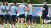 Sesi latihan Timnas Inggris di Palm Beach Gardens, Florida pada 9 Juni lalu jelang berlaga di Piala Dunia 2026. (Richard Pelham / GETTY IMAGES NORTH AMERICA / Getty Images via AFP)
