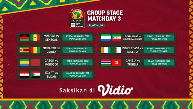 Link Live Streaming Piala Afrika 2021 Matchday 3 di Vidio Pekan Ini, 18-21 Januari 2022
