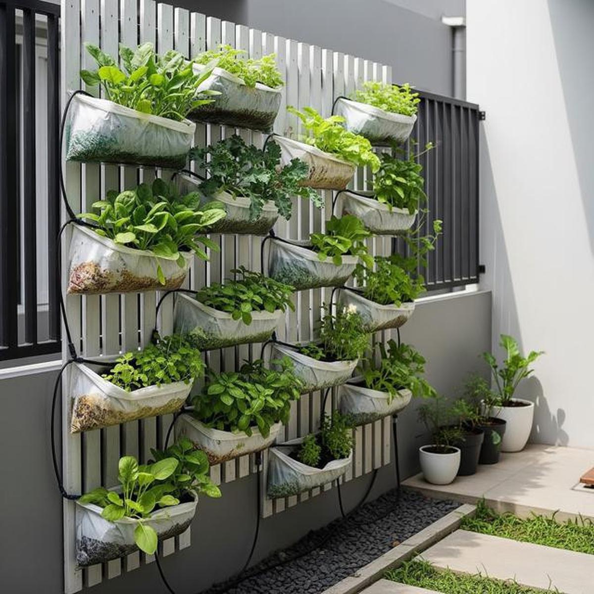9 Desain Kebun Sayur Vertikal dari Kantong Kresek, Solusi Mandiri Pangan di Lahan Sempit