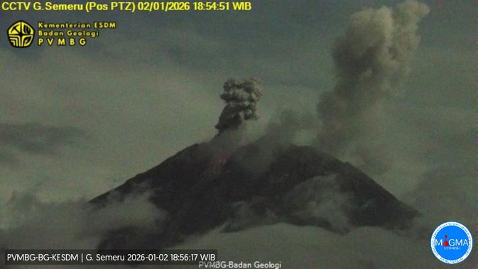 Semeru Erupsi Dahsyat: Kolom Abu 900 Meter dan 30 Gempa Letusan Guncang Wilayah