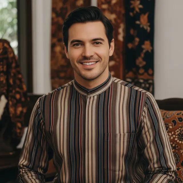 Model Baju Batik Lurik Pria yang Memukau (Image by Gemini AI)
