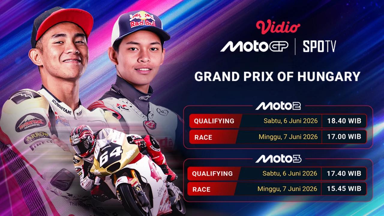 Moto2 & Moto3 Grand Prix of Hungary: Dukung Veda Ega Pratama Hanya di Vidio