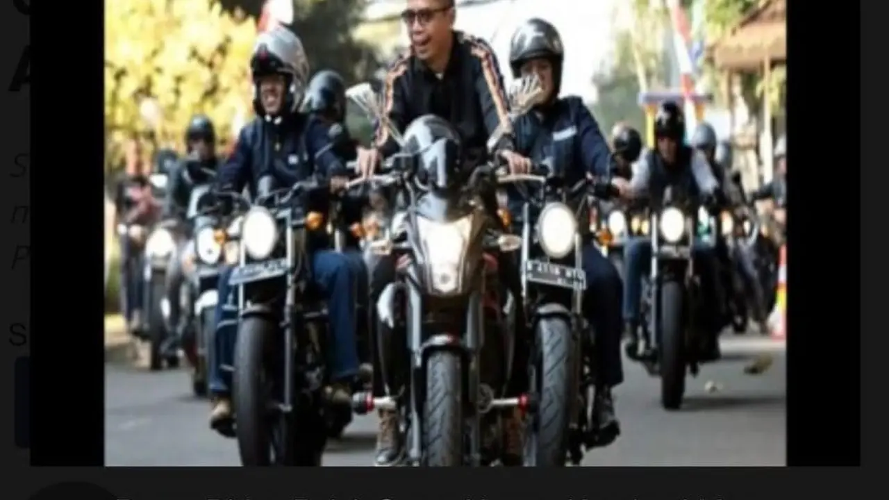 Foto Dirjen Pajak mengendarai Moge bersama klub BlastingRijder DJP