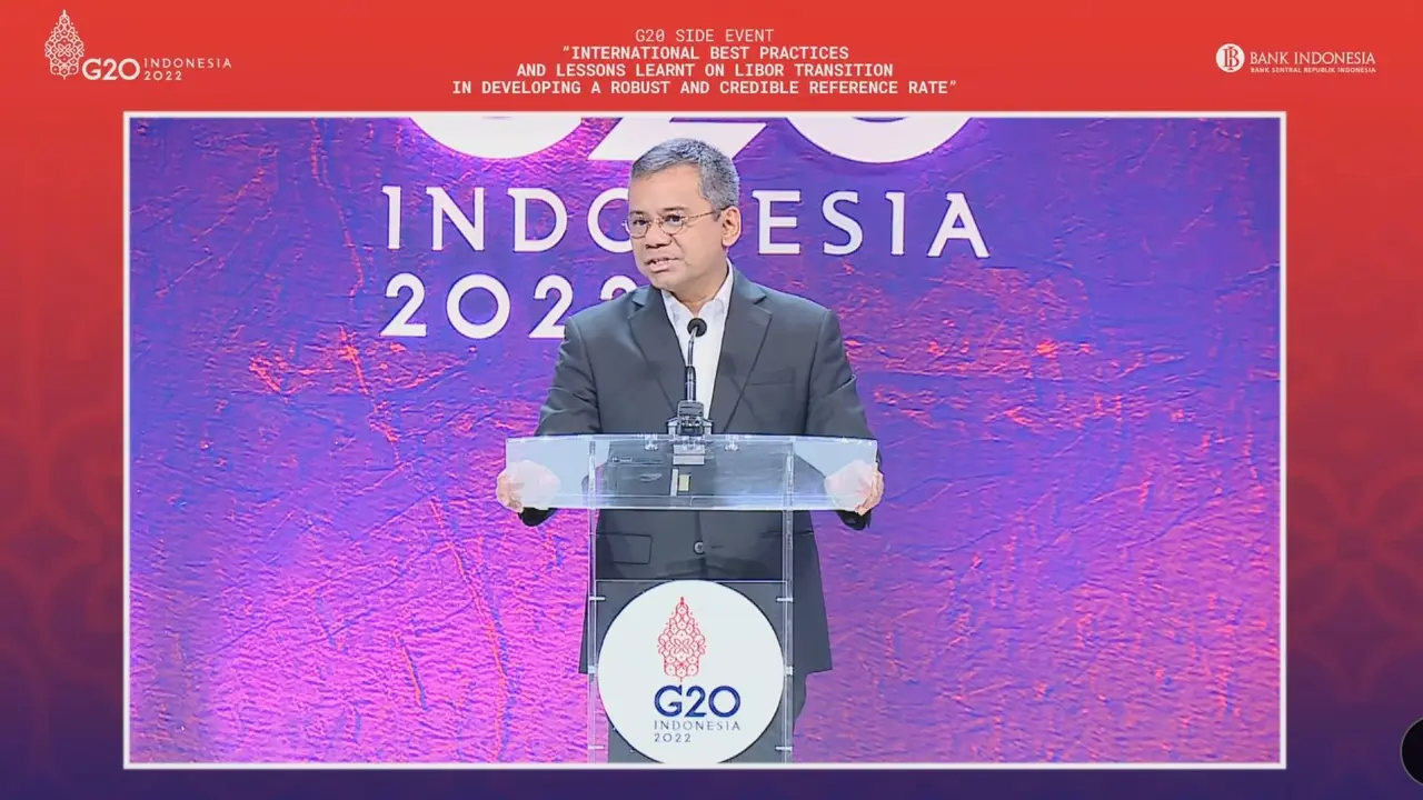 Wakil Menteri Keuangan Suahasil Nazara dalam seminar internasional bertajuk "Best Practices and Lessons Learnt on LIBOR Transition in Developing a Robust and Credible Reference Rate", Senin (13/6/2022).