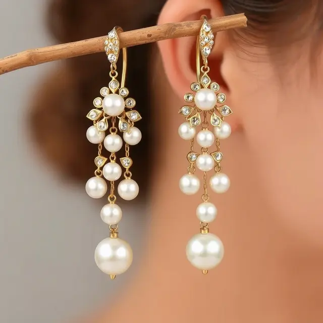 Anting Pearl Dangle Cascade