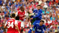 Arsenal meraih kemenangan 2-0 atas Everton pada laga pramusim di&nbsp;M&amp;T Bank Stadium, Baltimore, Minggu (17/7/2022) pagi WIB.&nbsp;(AP Photo/Julio Cortez)