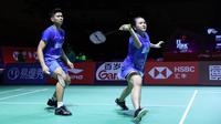 Aksi Praveen Jordan/Melati Daeva Oktavianti pada Fuzhou China Terbuka 2019. (dok. PBSI)