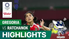 Berita video highlights 16 besar tunggal putri bulutangkis Olimpiade Tokyo 2020, Gregoria Mariska Vs Ratchanok Intanon, Kamis (29/7/21).