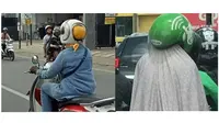 Emak pakai helm (Sumber: Instagram/1cak/dramaojol_id)