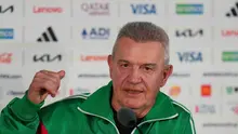Pelatih Meksiko, Javier Aguirre, berbicara dalam konferensi pers di stadion di Mexico City, Kamis (11/6/2026). (AP Photo/Eduardo Verdugo)