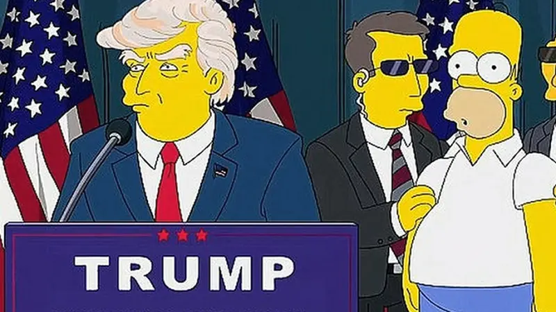18 tahun lalu, sebuah episode dalam The Simpsons pernah 'meramalkan' bahwa di masa depan Donald Trump jadi presiden AS (Capture/DAHBOO77)