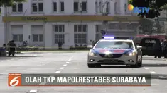 Tim Gegana dan Inafis menggelar olah tkp terkait ledakan bom di Polrestabes Surabaya.