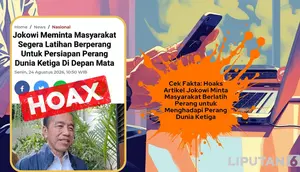 Cek Fakta: Hoaks Artikel Jokowi Minta Masyarakat Berlatih Perang Persiapan Menghadapi Perang Dunia Ketiga