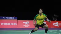 Pebulu tangkis tunggal putra Indonesia Jonatan Christie mengalahkan wakil Jerman Fabian Roth 21-18 dan 21-17 pada laga Grup B Piala Sudirman 2023 di Indoor Arena Suzhou Olympic Sports Centre, Suzhou, China, Selasa (16/5/2023). Indonesia menang 4-1. (foto: PBSI)