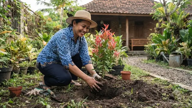 menanam pucuk merah