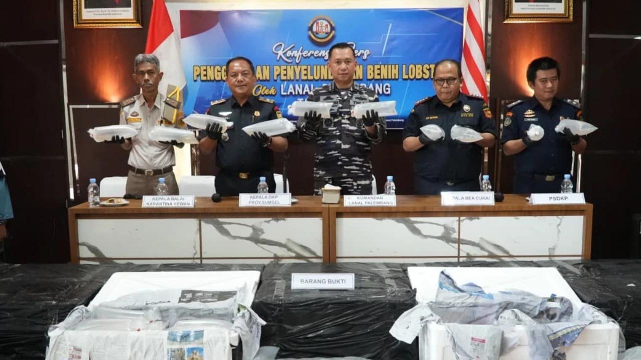 FOTO: TNI AL Gagalkan Penyelundupan Benih Lobster di Perairan Jambi