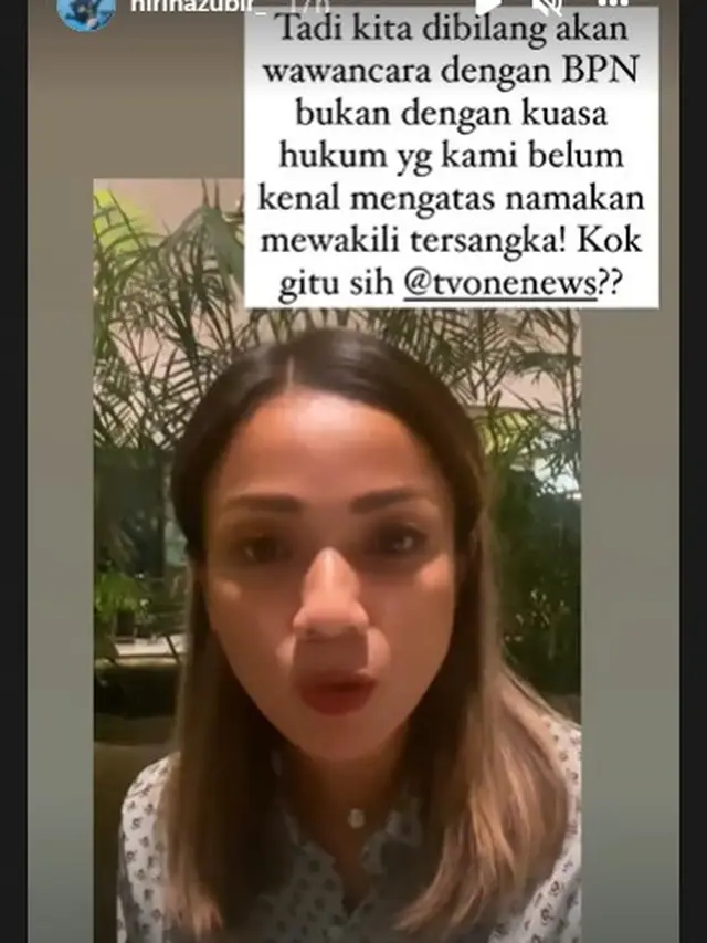 Kekecewaan Nirina Zubir kepada stasiun televisi TV One (Instagram Stories)