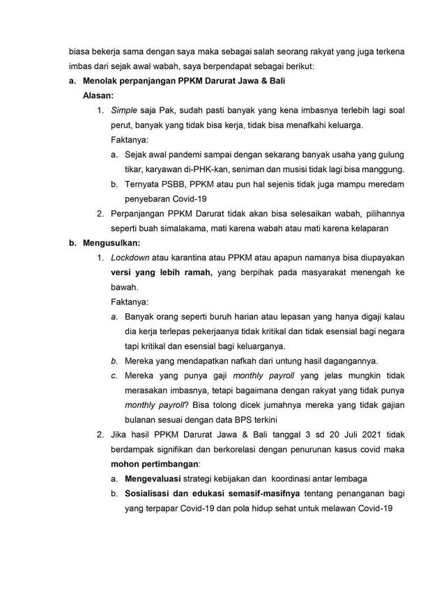 Surat terbuka Didi Riyadi. (Foto: Dok. Instagram @didiriyadi_official)