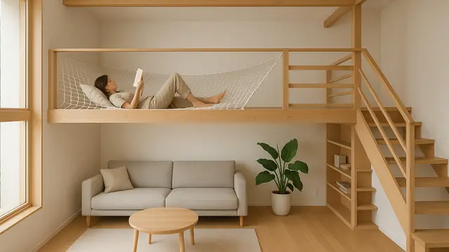 Gambar Rumah Mezzanine Sederhana MinimalisIlustrasi AI