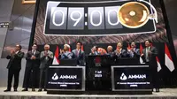 Pencatatan perdana saham PT Amman Mineral Internasional Tbk (AMMN), Jumat, 7 Juli 2023. (Foto: BEI)