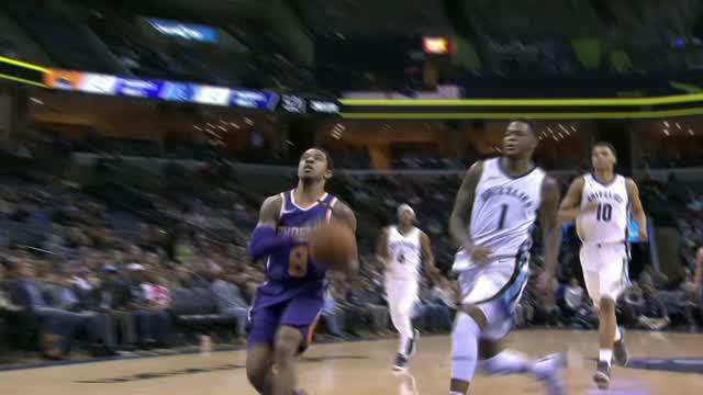 Berita video game recap NBA 2017-2018 antara Memphis Grizzlies melawan Phoenix Suns dengan skor 120-109.