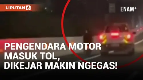 VIDEO: Edan! Pengendara Motor Masuk Jalan Tol, Dikejar Malah Makin Ngegas
