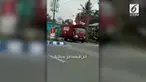 Aksi heroik ditunjukkan seorang sopir truk. Ia dengan berani membuang tabung gas yang sedang terbakar.