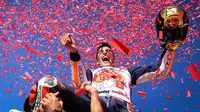 Juara dunia empat kali MotoGP, Marc Marquez, dipercaya bisa melewati rekor 15 gelar juara milik legenda asal Italia, Giacomo Agostini. (MotoGP)